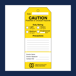 Yellow Scaffold Tags